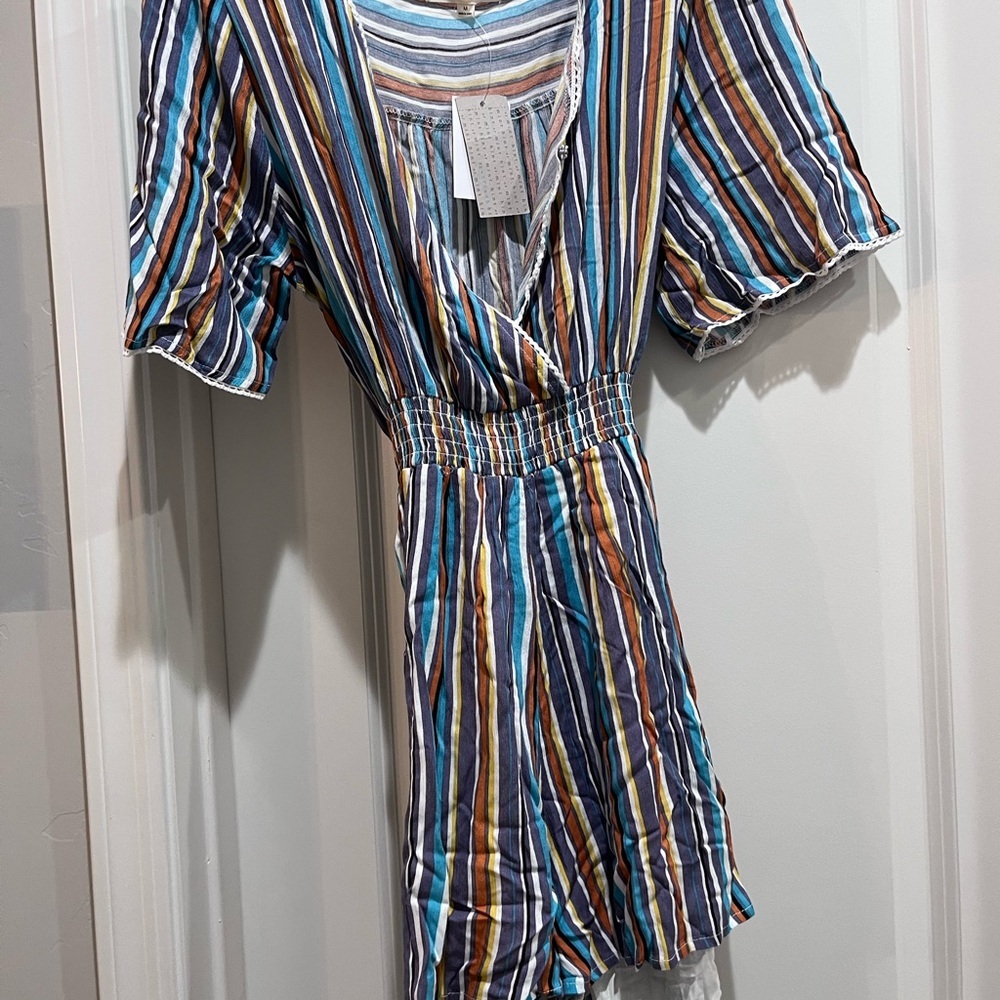 Striped Multicolor V-Neck‎ Romper